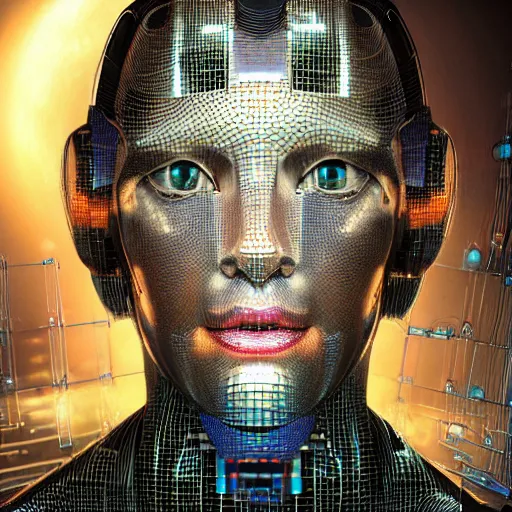 Image similar to hyperrealistic mixed media portrait of a Robot of Roland Busch forward angle, stunning 3d render inspired art by P. Craig Russell and Barry Windsor-Smith + perfect facial symmetry + dim volumetric lighting, 8k octane beautifully detailed render, post-processing, extremely hyperdetailed, intricate futuristic mechanic parts, epic composition, grim yet sparkling atmosphere, cinematic lighting + masterpiece, trending on artstation