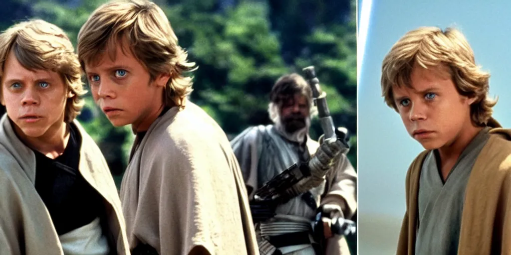 KREA - young mark hamill as luke skywalker, cinematic, 8k