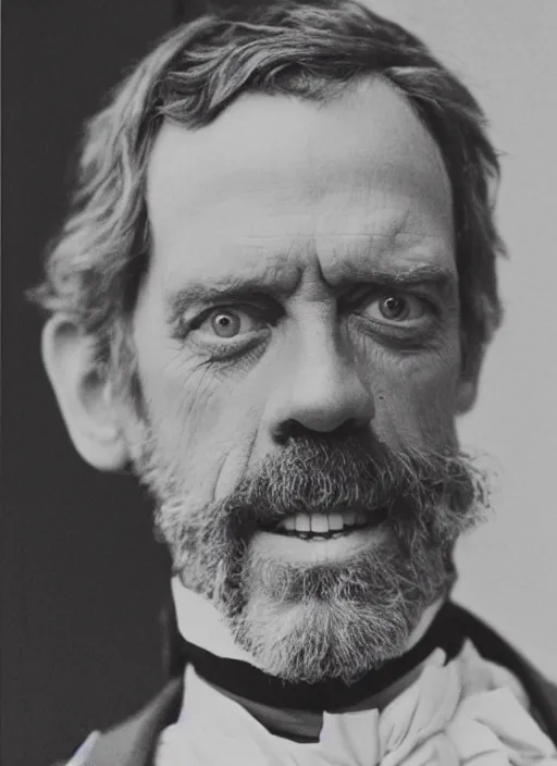 Prompt: hugh laurie as a victorian politician, smiling, male, victorian, detailed face, highly detailed, cinematic lighting, photograph by elliott & fry