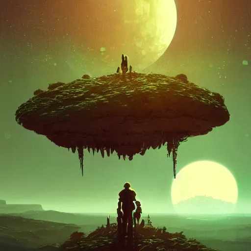 Image similar to alien world made from wires, detailed landscape, intricate complexity, 3 bright moons, green glow, by greg rutkowski, artgerm, ross tran, conrad roset, takato yomamoto, ilya kuvshinov. 4 k, beautiful, cinematic dramatic atmosphere