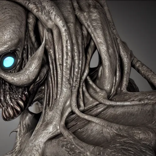 Image similar to a dark creature in giger style, octane render, 4k, detailed, unreal engine 5,