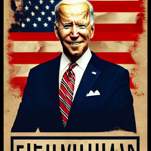 Image similar to Inspiring Portrait of Joe Biden as Guerrilla Heroica Revolution Digital Art