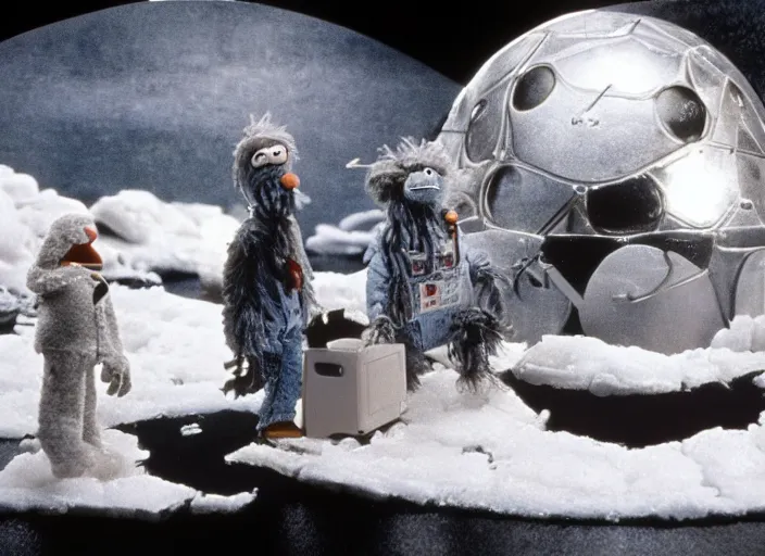 Image similar to antarctic scene from the 1 9 8 2 science fiction film muppet john carpenter ’ s the thing