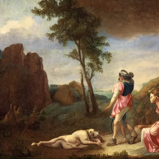 Prompt: shepherds of arcadia