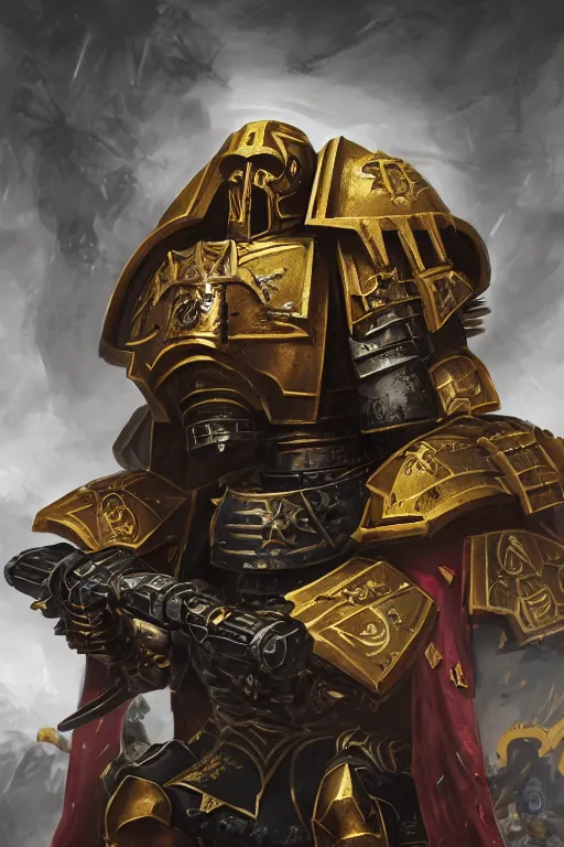 Image similar to armor portrait heros warhammer 4 0 k horus heresy fanart - the primarchs emperor by johannes helgeson animated with vfx concept artist & illustrator global illumination ray tracing hdr fanart arstation zbrush central hardmesh 8 k octane renderer comics stylized