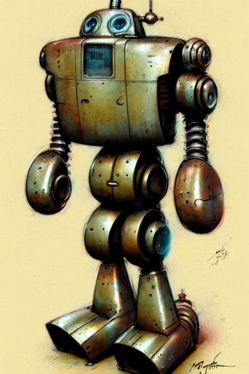 Prompt: (((((1950s ironclad robot . muted colors.))))) by Jean-Baptiste Monge !!!!!!!!!!!!!!!!!!!!!!!!!!!