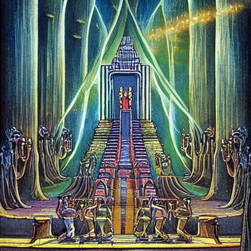 Prompt: great temple by kelly freas