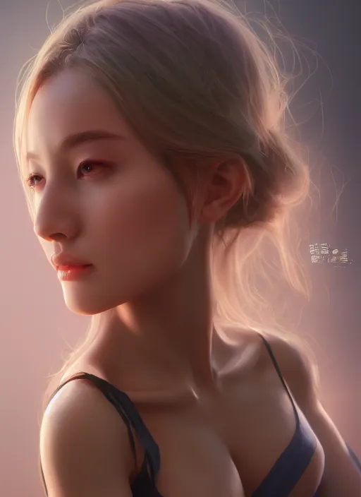 Image similar to beautiful portrait, beautiful girl, beautiful body, tranding by artstation, by chen wang, character artist, 8 1 5, mature content, detailed and intricate environment, 8 k