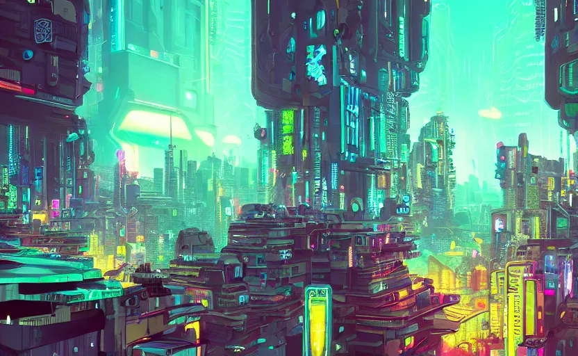 Prompt: Wide angle shot of a cyberpunk city with holographic fishes floating in the sky by Petros Afshar and Beeple, James Gilleard, Mark Ryden, Wolfgang Lettl highly detailed, Dark cineamtic and atmospheric lighting