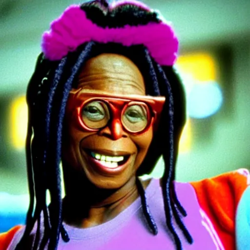 Image similar to “an animation still of Whoopi Goldberg as a character in Dragon Ball Z (1990)”