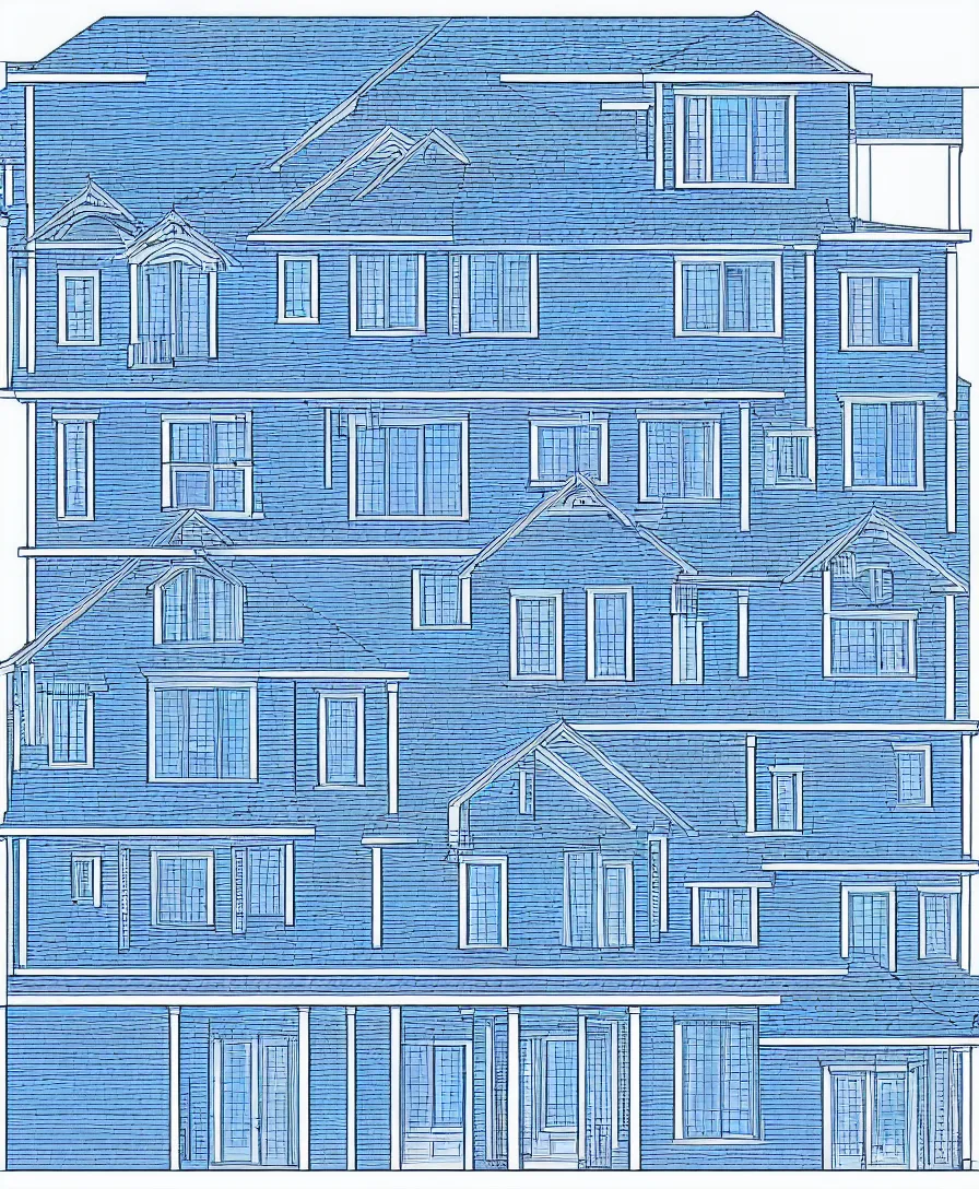 Prompt: architectural blue prints drafting elevation