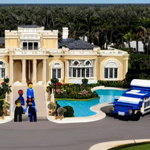 Prompt: Trump's Mar-a-lago house raided by the FBI swat Lego Set Set