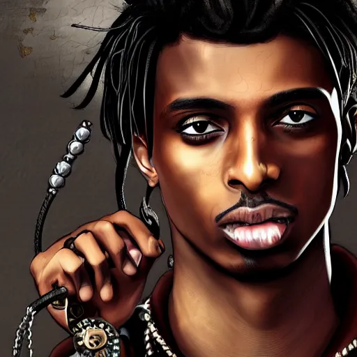 Image similar to playboi carti in steampunk style digital art 4 k the detailed super realistic