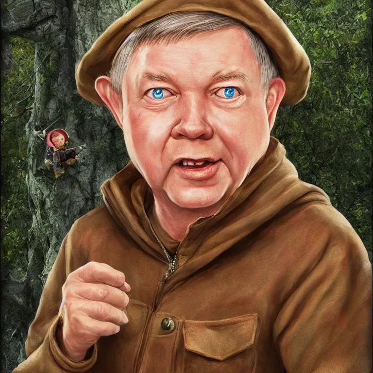 Prompt: Lindsay Graham as the real life Keebler Elf, artstation, highly detailed