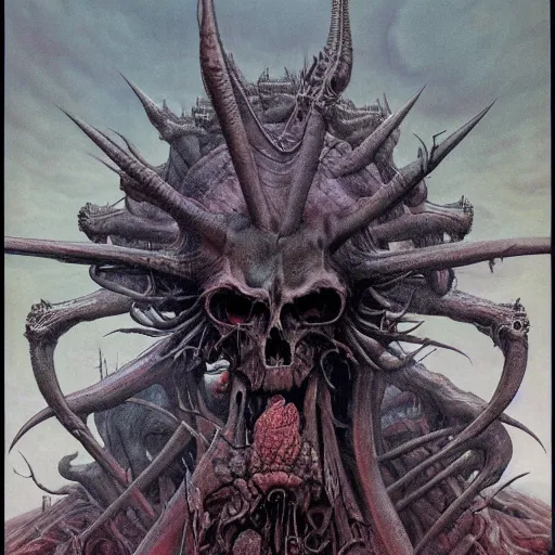 Image similar to a beautiful death metal cover art by Wayne Barlowe and H R Giger and Bill Ellis, trending on artstation