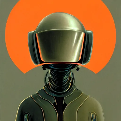 Image similar to self portrait of a humanoid ant with a helmet in the shape of pincers. Red and black body armor, digital art, realistic, ultradetailed, concept art in the style of Science Fiction. art by Syd Mead and Moebius, trending on artstation, devianart, cgsociety