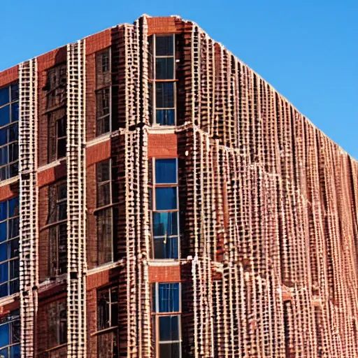 Image similar to a recursively stacked brick building