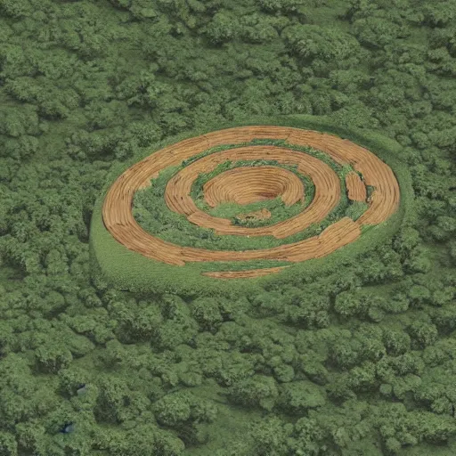 Image similar to a illustration of an architectural plan view of a labyrinth of the deforestation in amazona crisis