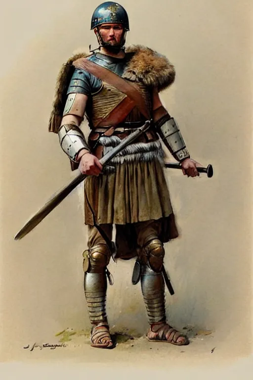 Image similar to (((((1950s roman legionary . muted colors.))))) by Jean-Baptiste Monge !!!!!!!!!!!!!!!!!!!!!!!!!!!