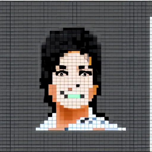 Prompt: a portrait of Micheal Jackson in pixel art