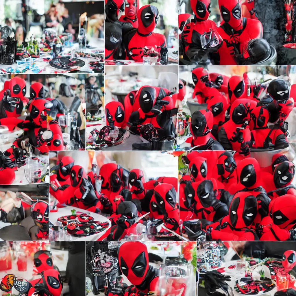 Prompt: deadpool birthday party photos