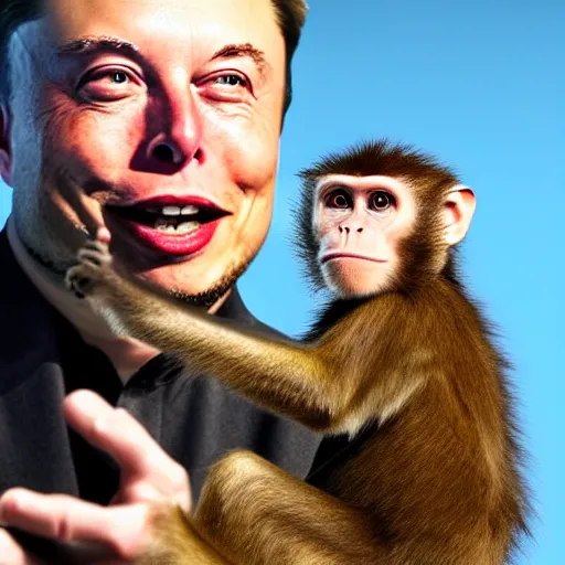 Image similar to elon musk as a monkey