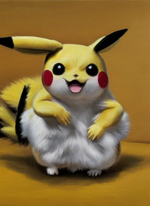 Prompt: Real life Pikachu, painted by Lucian Freud, highly detailed, 8k