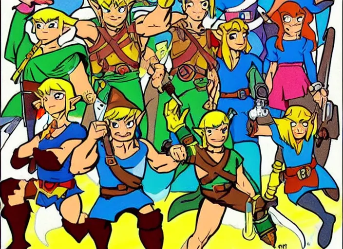 Image similar to 1 9 8 0 s legend of zelda cartoon by filmation in the style of he - man.