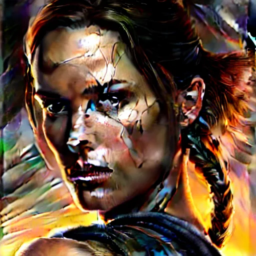 Image similar to Portrait Lara Croft, Tomb Raider, Alicia Vikander, 4k oil on linen by wlop, artgerm, andrei riabovitchev, nuri iyem, james gurney, james jean, greg rutkowski, highly detailed, soft lighting 8k resolution