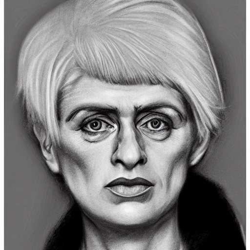 Image similar to pencil illustration of Myra hindley , highly detailed, 8k, cinematic,