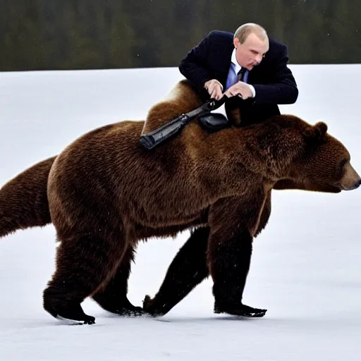 Image similar to vladimir putin riding a bear