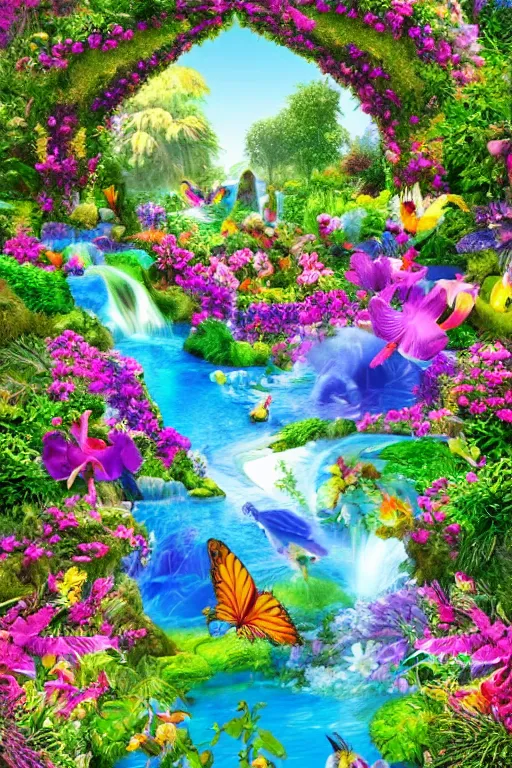 Image similar to paradise garden