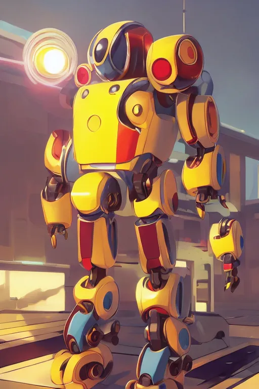 Image similar to metabots medabots medarotto medarot robot minimalist comics, behance hd by jesper ejsing, by rhads, makoto shinkai and lois van baarle, ilya kuvshinov, rossdraws global illumination ray tracing hdr radiating a glowing aura