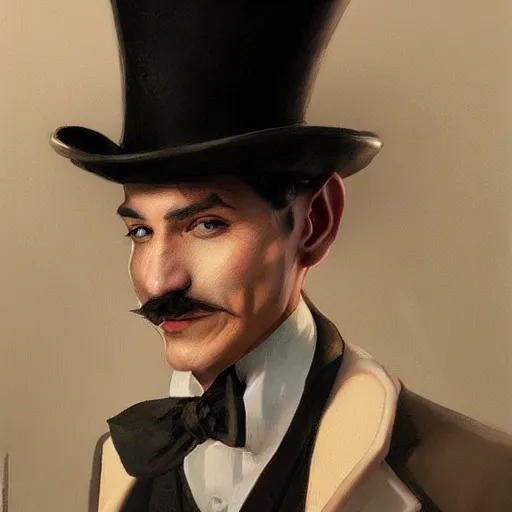 Image similar to hyper realistic dapper fancy luigi wearing a top hat, painted by greg rutkowski, wlop, artgerm