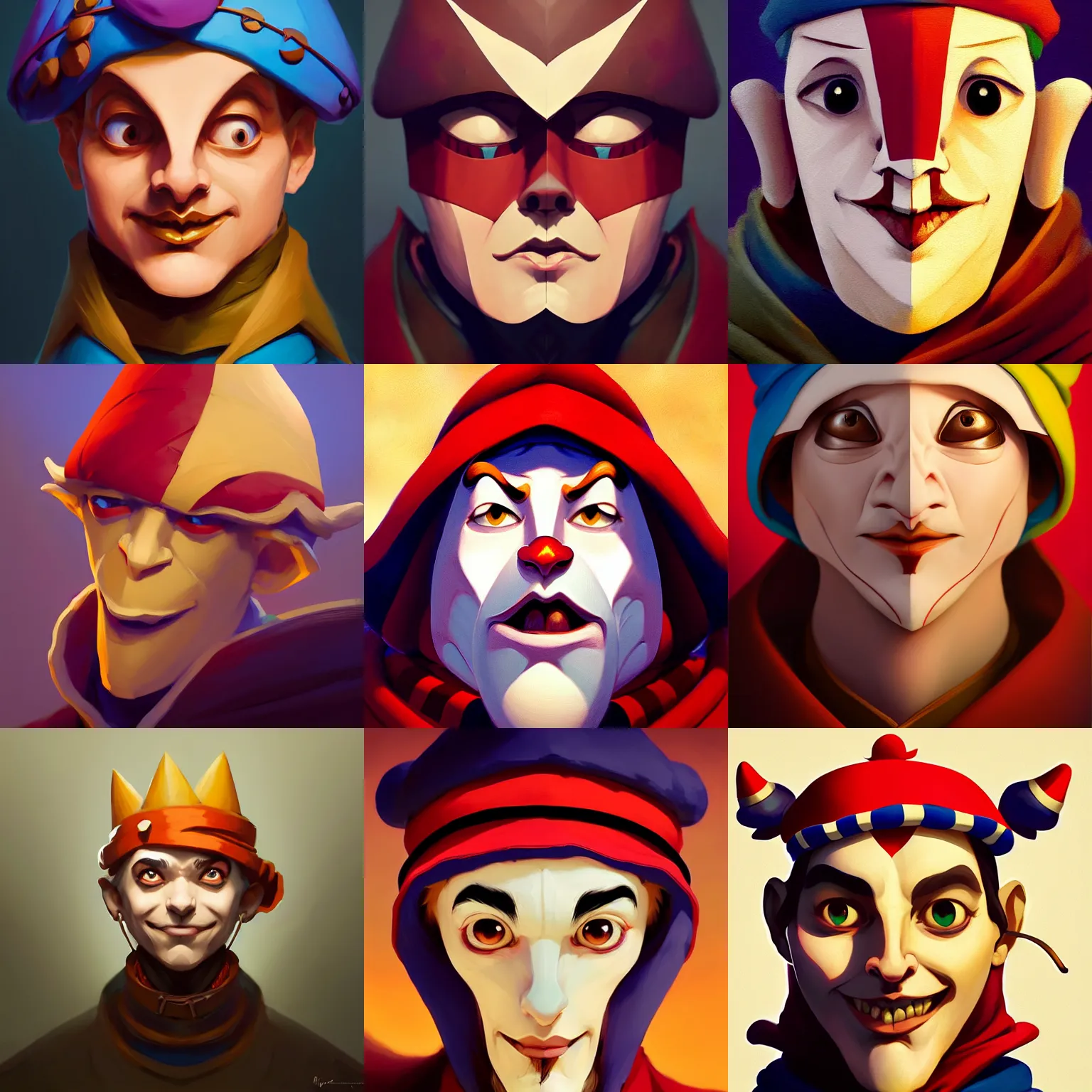 Prompt: face icon stylized minimalist medieval court jester, loftis, cory behance hd by jesper ejsing, by rhads, makoto shinkai and lois van baarle, ilya kuvshinov, rossdraws global illumination