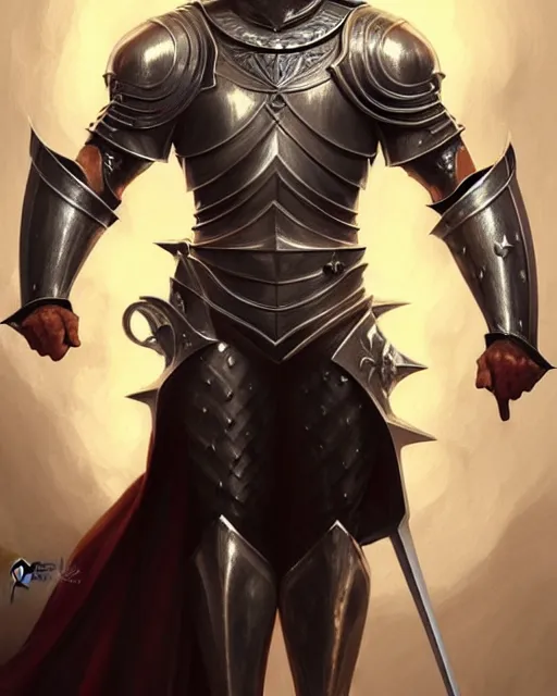 Prompt: Muscular and powerful medieval male knight portrait, art nouveau, fantasy, intricate triangular designs, elegant, highly detailed, sharp focus, art by Artgerm and Greg Rutkowski and WLOP