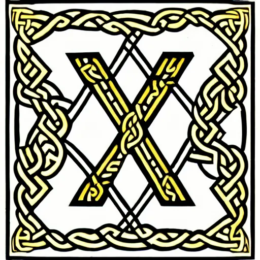 Image similar to letterform uncial alphabet from an illuminated manuscript, in the style of celtic knots, the book of kells, and cartoon saloon. clear and accurate bold letters