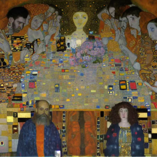 Prompt: The Last Supper by Gustav Klimt,