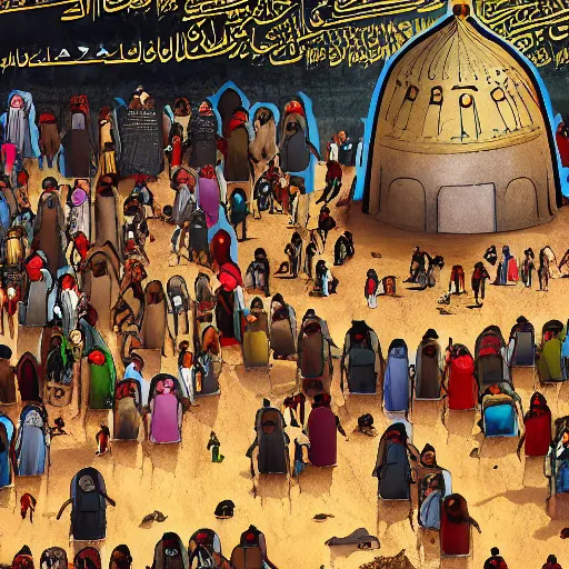 Image similar to muslims on judgment day digital art very detailed 4 k detailed super realistic