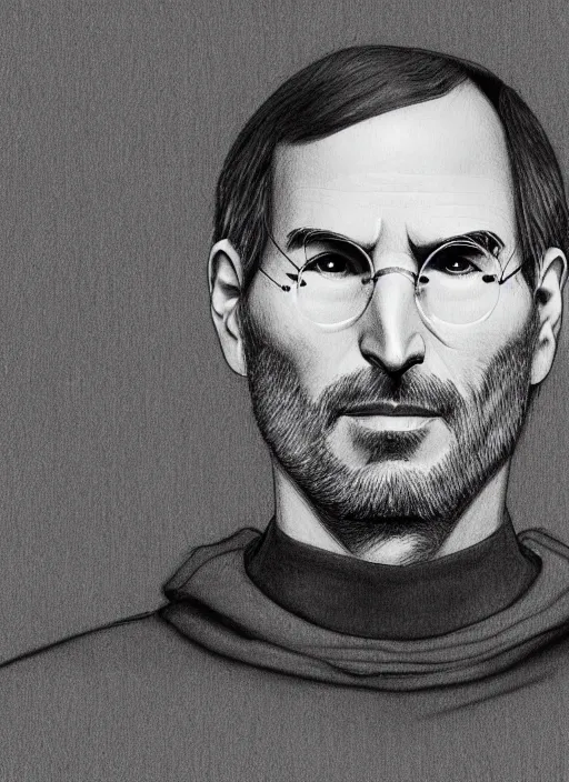 Image similar to steve jobs portrait, detailed manga drawing, intricate, artstation trending, 8 k, timeless