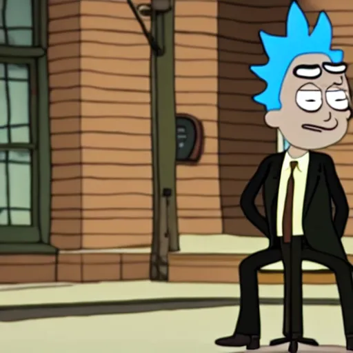 Prompt: mr. bean as rick sanchez from rick n morty. movie still. cinematic lighting.