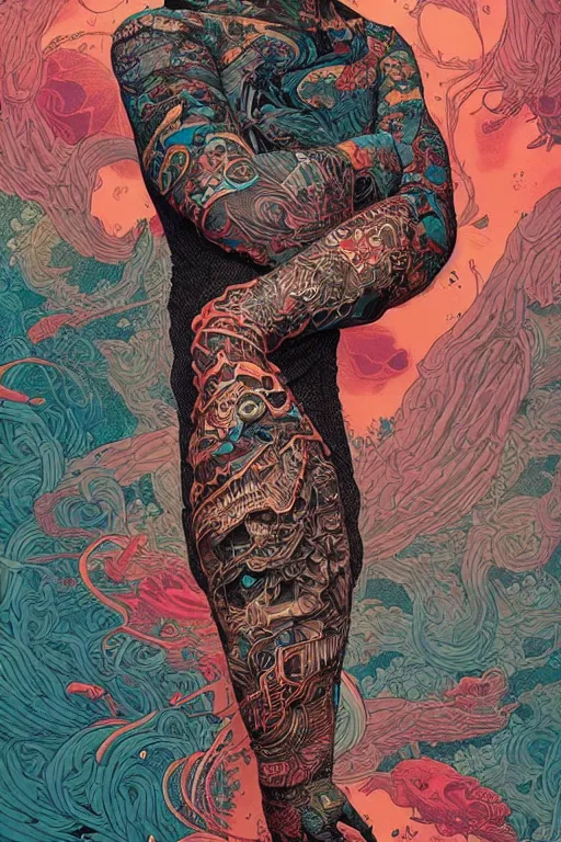 Prompt: tattoo arm sleeves by kilian eng and victo ngai and james jean