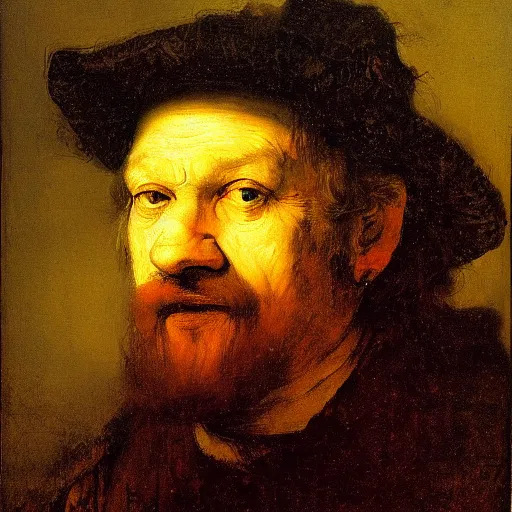 Prompt: portrait of a man by rembrandt