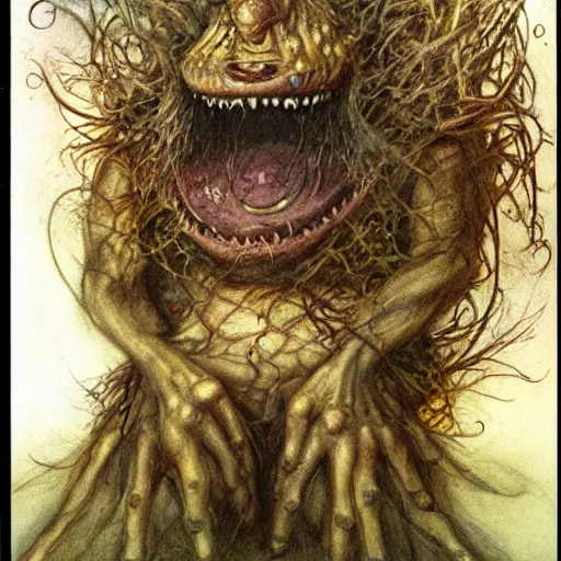 Prompt: the monster, by Brian Froud
