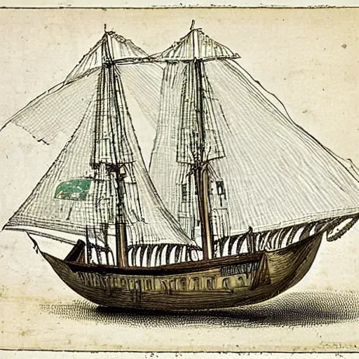 Image similar to caricature of a portuguese ship in 1 6 0 0 s