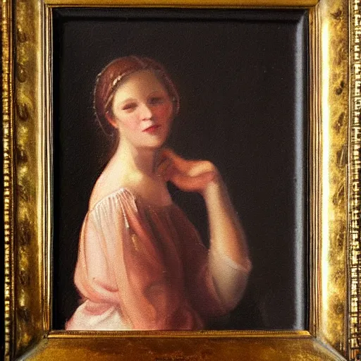 Image similar to an elegant tomboy from the Renaissance. Soft lighting. Oil painting