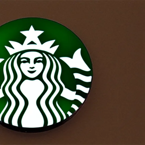 Image similar to starbucks logo with a male mermaid