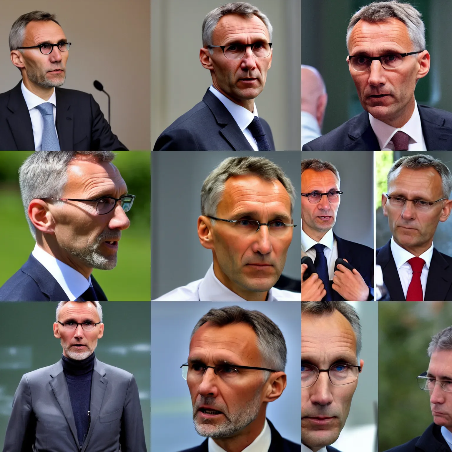 Prompt: Jens Stoltenberg with a mullet haircut