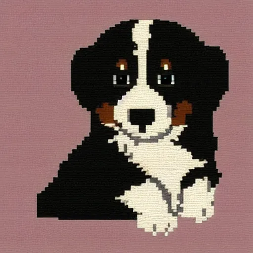 Prompt: cute collie puppy, pixelart