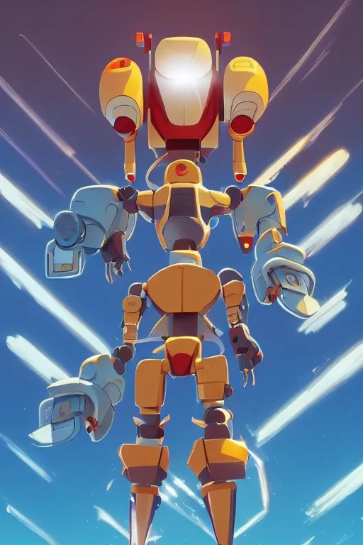 Image similar to metabots medabots medarotto medarot robot minimalist comics, behance hd by jesper ejsing, by rhads, makoto shinkai and lois van baarle, ilya kuvshinov, rossdraws global illumination ray tracing hdr radiating a glowing aura